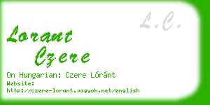 lorant czere business card